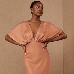 BHLDN Leila Satin Charmeuse Dress - Sedona